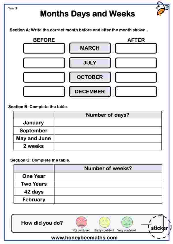 Months Days and Weeks